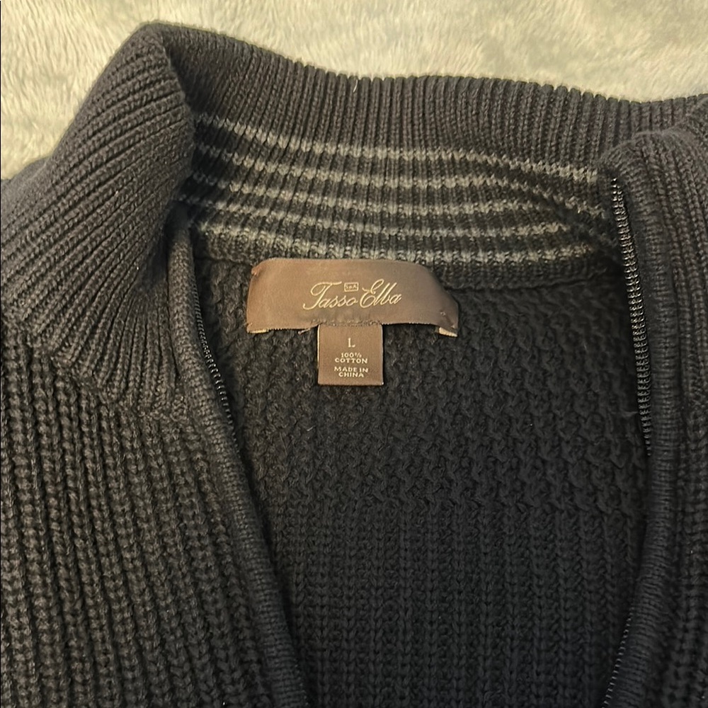 Tasso Elba Charcoal Knit Sweater men’s size large